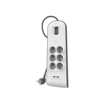 Maitinimo juosta Belkin BSV604VF2M-V2 — 6 lizdai, 2× USB-A, 2 m laidas