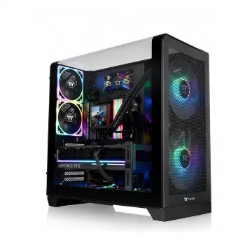 Vidutinis bokštinis korpusas THERMALTAKE View 390 TG Black, grūdinto stiklo plokštės, ATX/mATX/ITX palaikymas