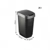 Rotho Twist 25 L stačiakampis polipropileninis šiukšlių konteineris — 25 L, 476×333×252 mm, juodas