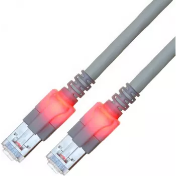 EasyLan saCon DualBoot LED pataisos laidas S/FTP Cat.6 0,5 m pilkas