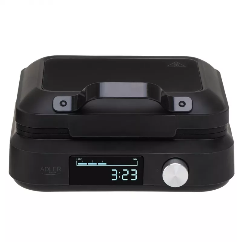 Vafelinė Adler AD 3087 – elektrinė belginių vaflių keptuvė, 2200 W, 2 stačiakampės plokštės 9×17 cm, juoda