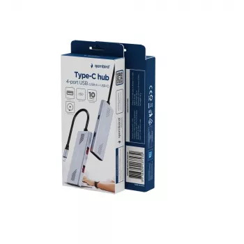 USB centras Gembird 4 prievadų USB 3.2 Gen 2 Type-C su 4x Type-A ir Type-C prievadais