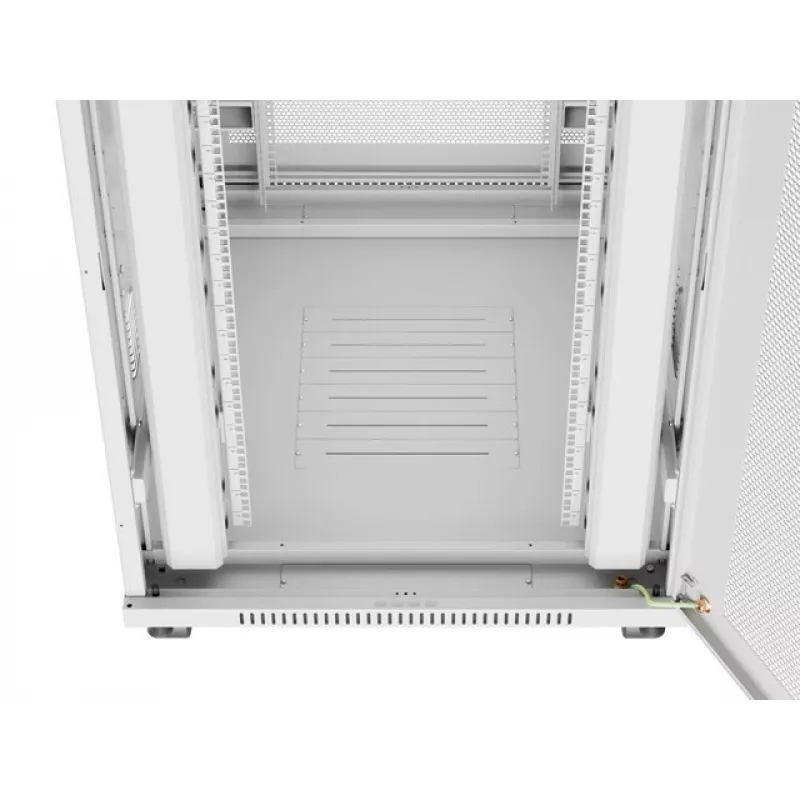 Stovimas 19 inch serverio spintos korpusas 27U 800x1000 mm pilkas perforuotomis durimis su LCD ekranu LANBERG (plokščioje pakuotėje)