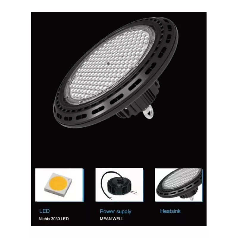 Synergy 21 LED pakabinamas šviestuvas UFO 150W pramoninėms/sandėlio patalpoms cw 90° DIM