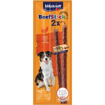 Šunų skanėstas Vitakraft Beef Stick su kalakutiena, hipoalerginis užkandis, 2 x 12 g, baltymai 29%, riebalai 26%