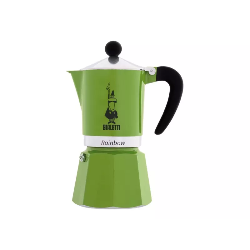 Bialetti Rainbow Moka puodas juodas, žalias