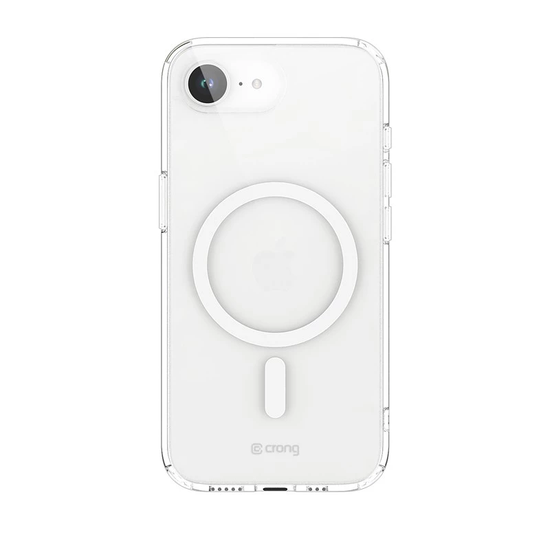 Crong skaidrus MagSafe dėklas iPhone 16e — permatomas apsauginis korpusas, MagSafe suderinamas
