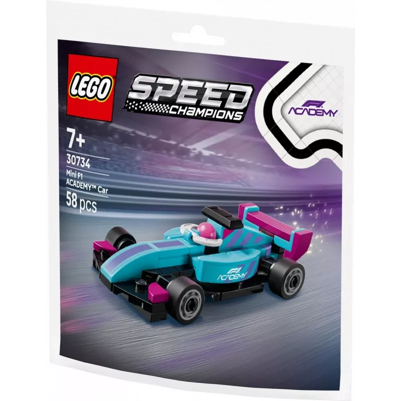 LEGO Speed Champions F1 ACADEMY Mini-Auto, konstrukcinis žaislas, polietileninis maišelis (58 dalių)