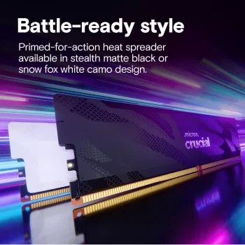 Crucial Pro OC 32GB (2x16GB) DDR5 PC5-48000C32 6400MHz dviejų kanalų rinkinys - baltas