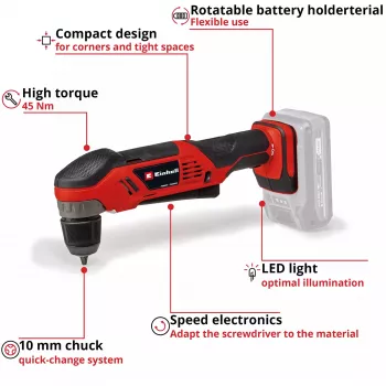 Einhell TE-AD 18 Li akumuliatorinis gręžtuvas 1100 RPM 1.22 kg juodas, raudonas
