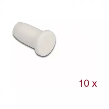 10 vnt. balti šviesolaidinių jungčių apsauginiai gaubtukai DeLOCK 86846 LC/MU 1,25 mm