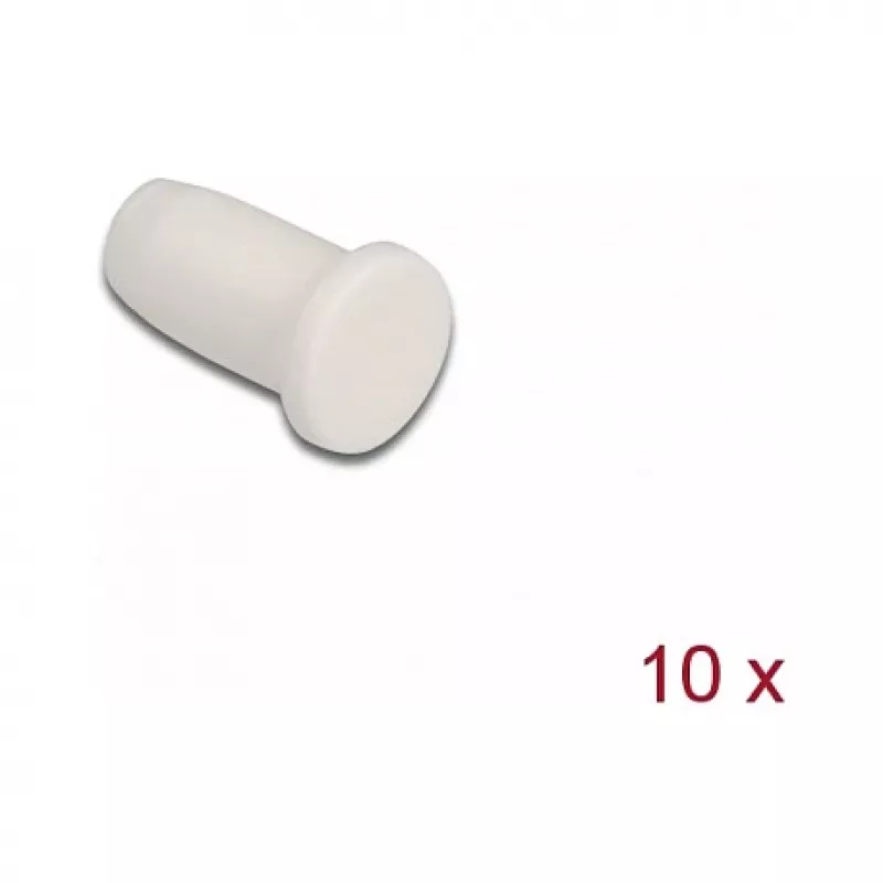 10 vnt. balti šviesolaidinių jungčių apsauginiai gaubtukai DeLOCK 86846 LC/MU 1,25 mm