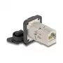 DeLOCK 67061 D-Type RJ45 Cat.6a STP įmontuojamas jungiklis su apsauginiu dangteliu, IP66