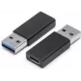 Lyties keitiklis ShiverPeaks BS14-05002 USB-A į USB-C, juodas