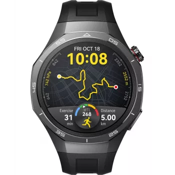 Išmanusis laikrodis HUAWEI WATCH GT5 Pro 46 mm — 1,43 colio AMOLED, GPS, 524 mAh, titano korpusas, juodas dirželis