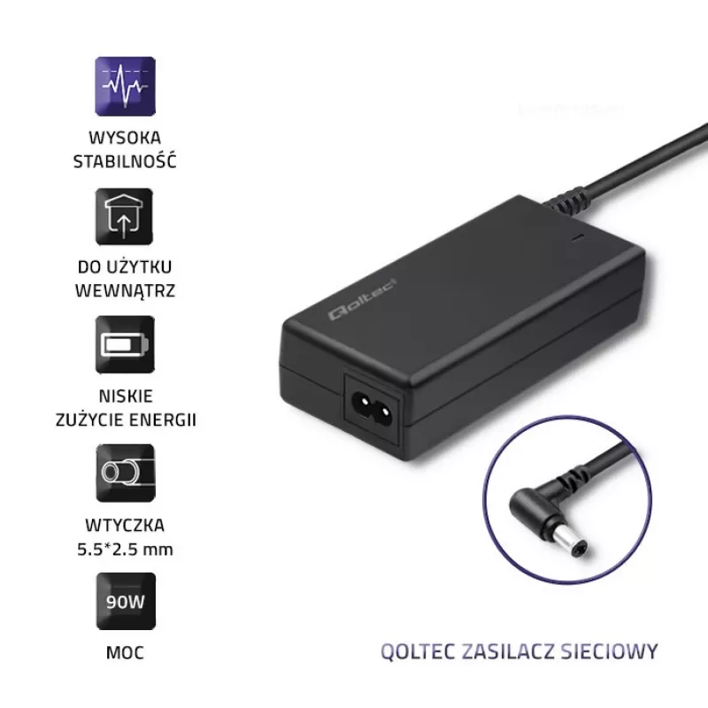 Qoltec IBM Lenovo 90W 20V 4.74A 5.5x2.5 50099.90w nešiojamojo kompiuterio maitinimo adapteris