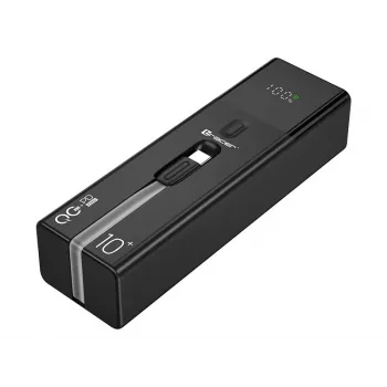 Nešiojamas Power Bank TRACER Quant 10000 mAh Li-Ion, PD & QC3.0, 3 prievadai (2×USB-C, 1×USB-A), 100W, Juodas