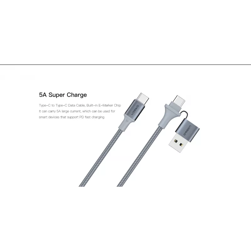 USB Type-C 2-in-1 laidas Orsen S8, 5A, 1,5 m (greitas įkrovimas/duomenys)