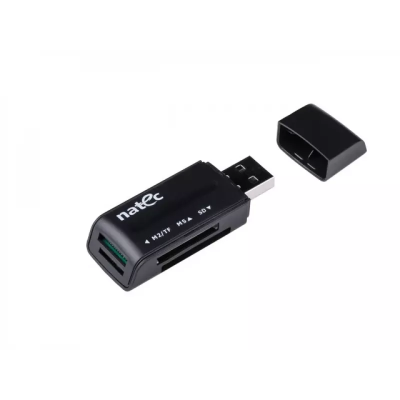 Natec MINI ANT 3 USB 2.0 kortelių skaitytuvas (SD, SDHC, MMC, M2, microSD), juodas (NCZ-0560)