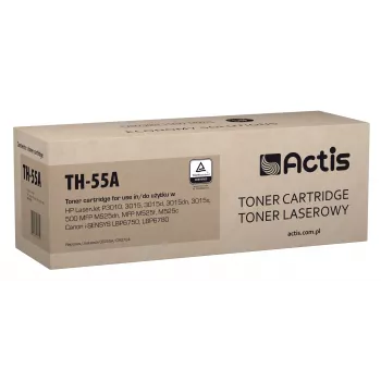 Kasetė su toneriu ACTIS TH-55A, suderinama su HP 55A CE255A / Canon CRG-724, juoda, 6000 puslapių, vienetinis paketas