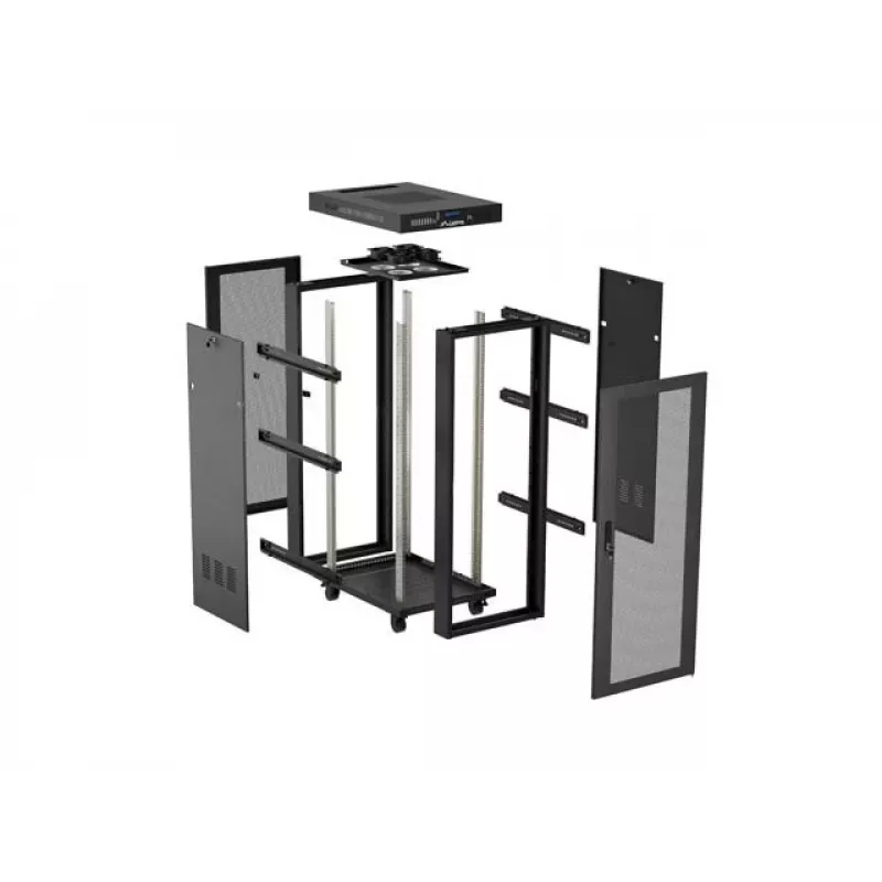 Laisvai pastatomas serverio spintos korpusas LANBERG FF01-6824-23BL 24U 600×800 mm IP20 Juodas