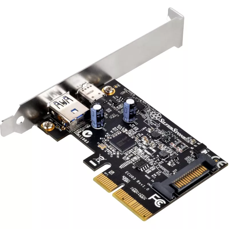 SilverStone ECU03 USB adapter PCIe 2.0 x2 Low Profile USB-C 3.1 x1 + USB-C x1 (SST-ECU03)