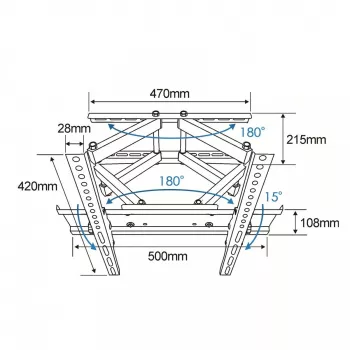 TB TV sieninis laikiklis TB-43P 26-55 55 kg VESA 400x400 (TB-43P)