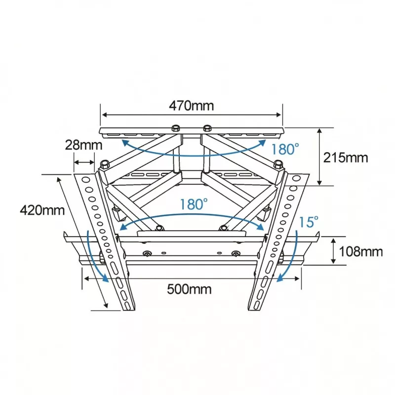 TB TV sieninis laikiklis TB-43P 26-55 55 kg VESA 400x400 (TB-43P)