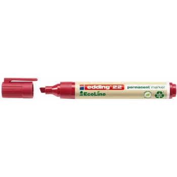 Permanentinis markeris Edding 22 EcoLine Chisel tip Raudonas