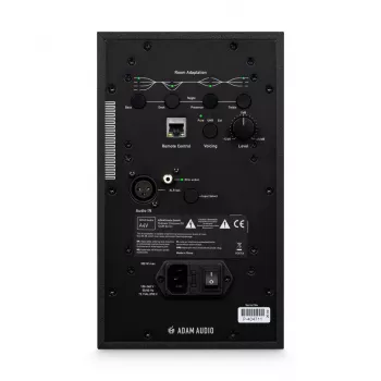 Studijiniai monitoriai ADAM AUDIO A4V juodi, 2 krypčių, 90W RMS, 4 colių žemų dažnių garsiakalbis, LED ekranas, montuojami į stelažą