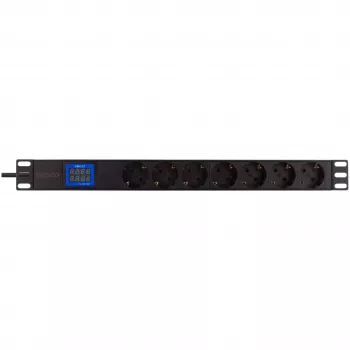 PowerWalker 10133010 PDU 1U Juodas, F tipo lizdai, C20 jungtis, 16 A, 3500 W, 2 m laidas
