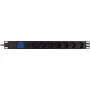 PowerWalker 10133010 PDU 1U Juodas, F tipo lizdai, C20 jungtis, 16 A, 3500 W, 2 m laidas