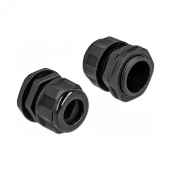 Kabelio įvadas DeLOCK 60387 juodas plastikinis 2 vnt.