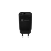 NATEC Ribera GaN NUC-2141 sieninis įkroviklis, 30W, USB-C PD 3.0 + USB-A QC 3.0, 110–240V, juodas
