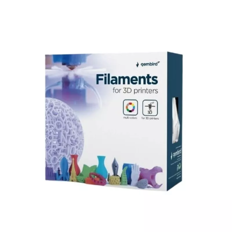 GEMBIRD 3D spausdinimo filamentas PLA 1,75 mm Baltas 1 kg