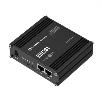 Teltonika RUT361 pramoninis 4G LTE maršrutizatorius, Cat 6 LTE, WiFi 4, 2x RJ45 100 Mb/s, IP30