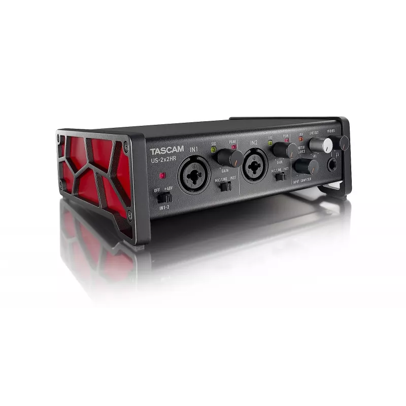 Garso sąsaja Tascam US-2X2HR, 2 x XLR/kombo įėjimai, 192 kHz, USB 2.0, MIDI In/Out, stalinis, juoda