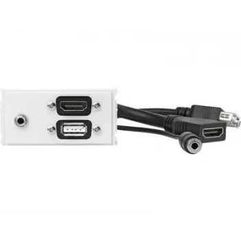 Vivolink WI221281 sieninis lizdas HDMI + USB A + 3,5 mm, baltas