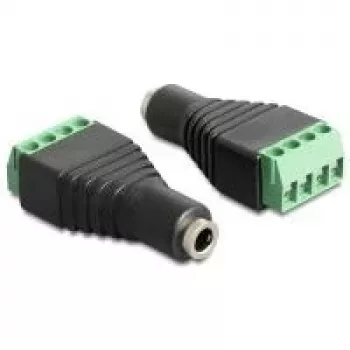 Adapteris lizdo–gnybtų blokui DeLOCK 65457 3,5 mm 4 kontaktų juodas žalias