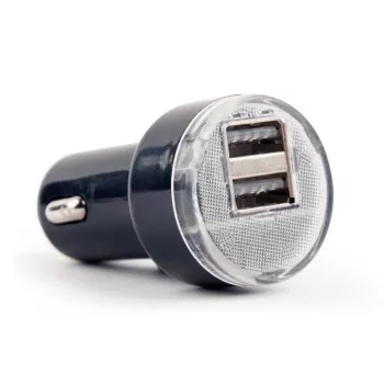 Automobilinis kroviklis Gembird EG-U2C2A-CAR-02, 12–24V įėjimas, 5V/2.1A išėjimas, 2× USB 2.0, juodas