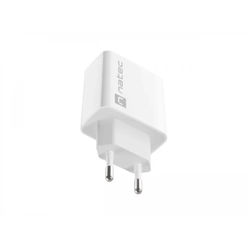 Vidinis USB-C greitasis įkroviklis NATEC RIBERA 12V 20W Quick Charge 3.0 Baltas