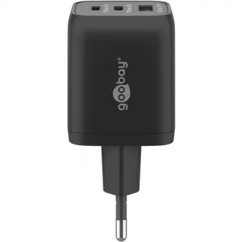 Goobay 64753 Įkroviklis mobiliesiems įrenginiams, ausinėms, išmaniesiems telefonams, planšetėms, juodas, greitasis krovimas, AC, vidaus naudojimui