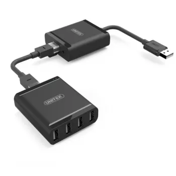 USB 2.0 Hub UNITEK Y-2516 su RJ-45 jungtimi
