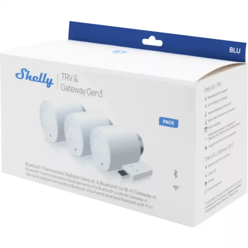 Shelly BLU TRV termostatinis radiatoriaus vožtuvas su bespinduliu valdymu, baltas, -20 iki 60 °C