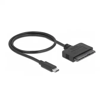 DeLOCK 63803 adapterinis kabelis USB C 22-pin SATA juoda 0,5 m