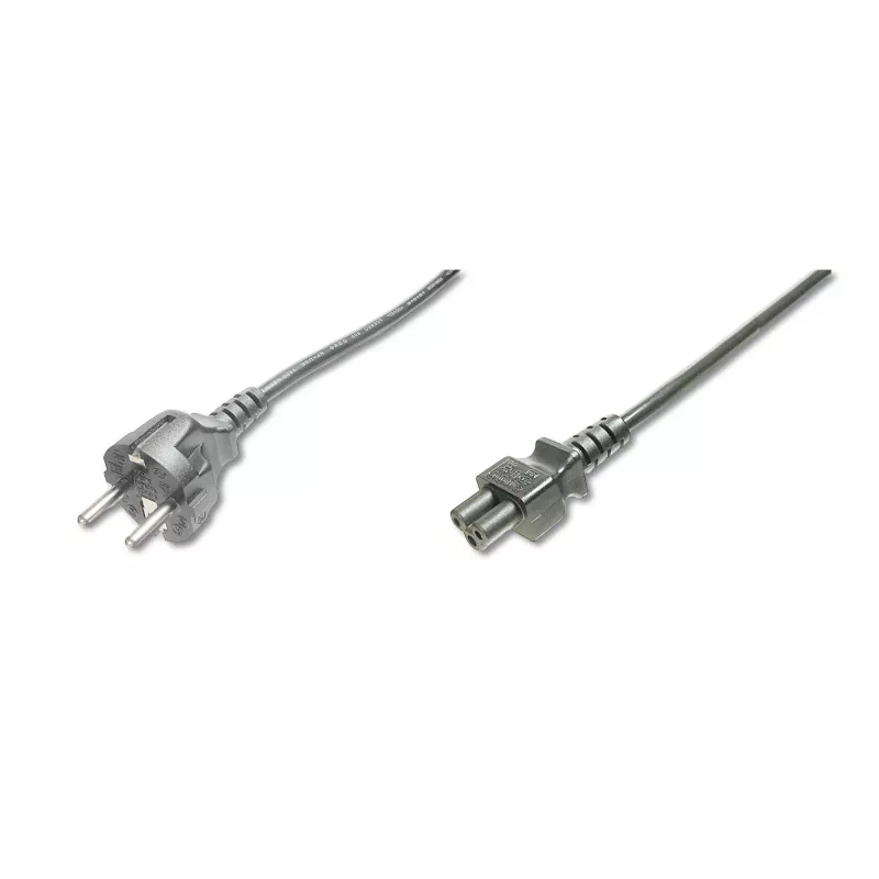Assmann maitinimo laidas, Schuko - C5, kištukas/lizdas, 1,8 m, H05VV-F3G 0,75 mm², juodas (AK-440103-018-S)