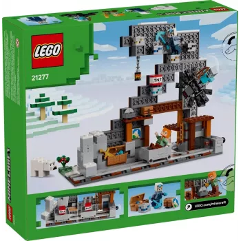 Konstruktorius LEGO Minecraft Kirtimo kasykla rinkinys 21277 — 530 dalių, 3 minifigūrėlės, nuo 8 metų