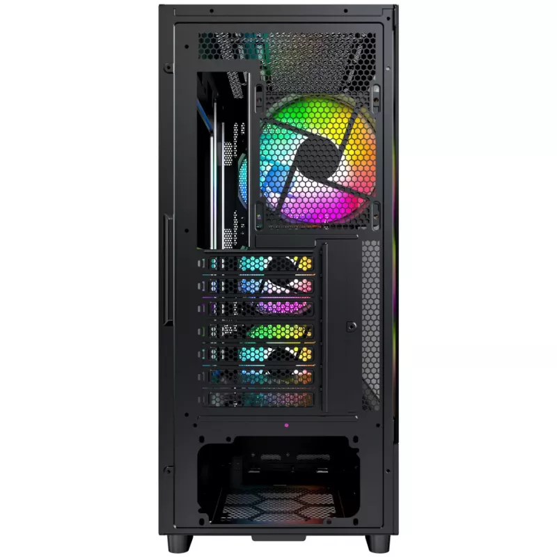 Kompiuterio korpusas Montech X5 Midi Tower Black ATX 3x140mm ventiliatoriai