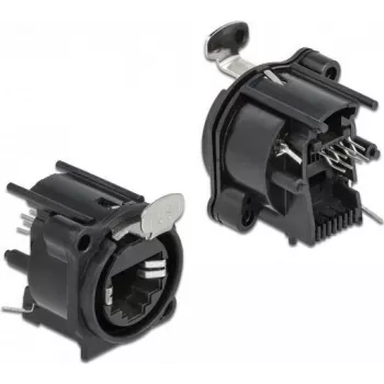 DeLOCK D tipo modulis RJ45 lizdas litavimui juoda moteriška 25 mm