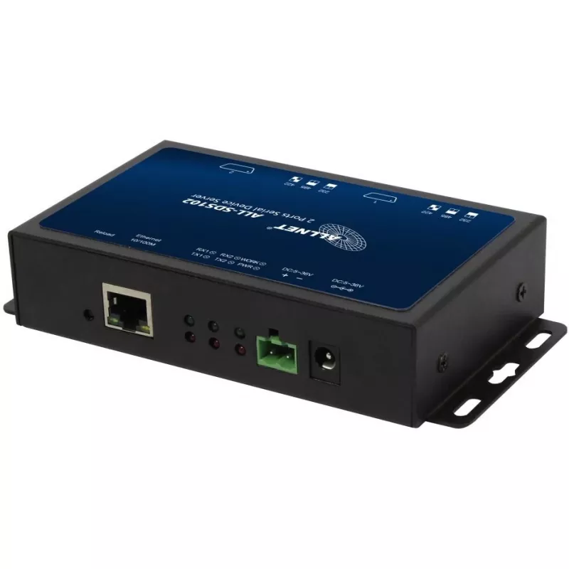 ALLNET ALL-SDS102v2 medijos keitiklis — 2x nuoseklus (RS232/RS422/RS485) į 10/100BASE-TX